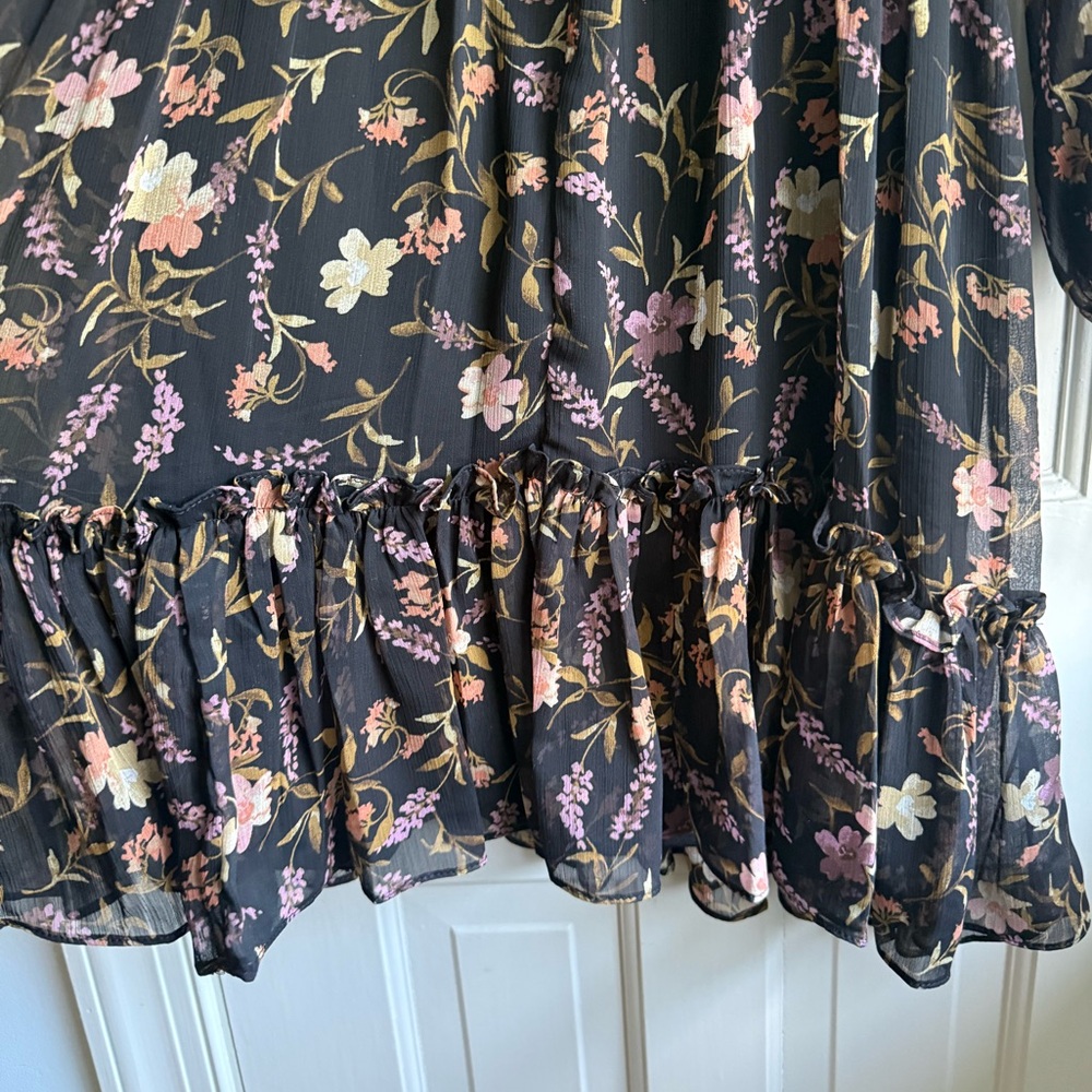 Taylor Brown Floral Long Sleeve Dress - Picture 3 of 7